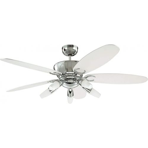  Westinghouse Arius 132 cm/ 52-inches Ceiling Fans, Chrome-White/ Black