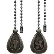 Ocnvlia 2 x Bronze Ceiling Fan Chain Extender Pendant Chain Kit - A Decorative Chain for Fan, Lighting and Fan, One Ball with Beads