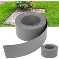 Ansobea Lawn Edging Plastic, Easy to Use, Lawn Edging Tape Made of Sturdy Plastic, UV and Weather-Resistant, Lawn Mowing Edge for Flower Bed, Lawn Edging Invisible, 10 m x 12.5 cm (L x H), Grey