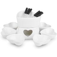 Zen Kitchen Fondue Set, Glazed Ceramic, Chocolate Fondue Sets or Cheese Fondue Set