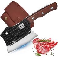 ENOKING Chopping Knife, 14.5 cm Kitchen Accessory, Full Tang Heavy Chopping Hatchet for Chopping Bones, Hand-Forged Bone Knife for Kitchens Camping BBQ