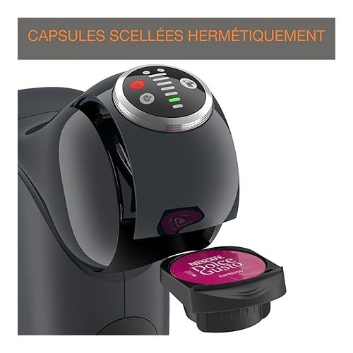  Krups KP340B NESCAFE Dolce Gusto Genio S Plus Capsule Machine Espresso Boost Temperature Selection Hot & Cold Drinks 15 Bar Pump Pressure 0.8 L Water Tank 1500 Watt Colour Cosmic Grey