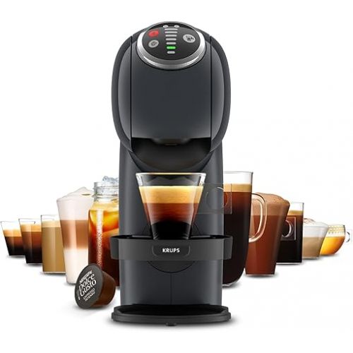  Krups KP340B NESCAFE Dolce Gusto Genio S Plus Capsule Machine Espresso Boost Temperature Selection Hot & Cold Drinks 15 Bar Pump Pressure 0.8 L Water Tank 1500 Watt Colour Cosmic Grey