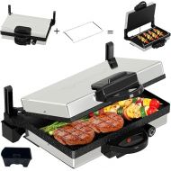 Contact Grill, Scheffler 2000 W Optigrill, Multi Grill, Lahmacun Makinasi, Grill, Toaster, Bread Machine, Stainless Steel Table Grill with Grill, Bread Baking Mould, Non-Stick Coating