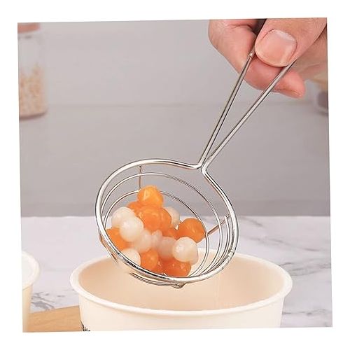  Fondue Sieve 6 Scoops for Home Professional Spider Web Bubble Noodles Serving Spoon Spaghetti Egg Multifunctional for Skimmer Asian Spoon Shabu Handle Pot Food