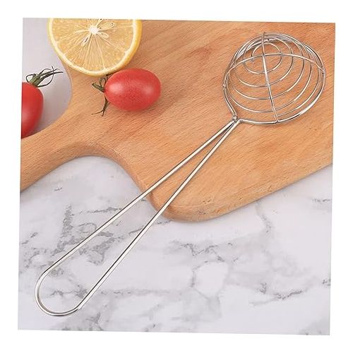  Fondue Sieve 6 Scoops for Home Professional Spider Web Bubble Noodles Serving Spoon Spaghetti Egg Multifunctional for Skimmer Asian Spoon Shabu Handle Pot Food