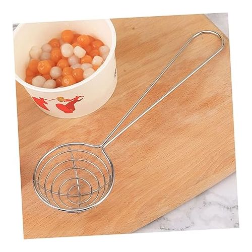  Fondue Sieve 6 Scoops for Home Professional Spider Web Bubble Noodles Serving Spoon Spaghetti Egg Multifunctional for Skimmer Asian Spoon Shabu Handle Pot Food