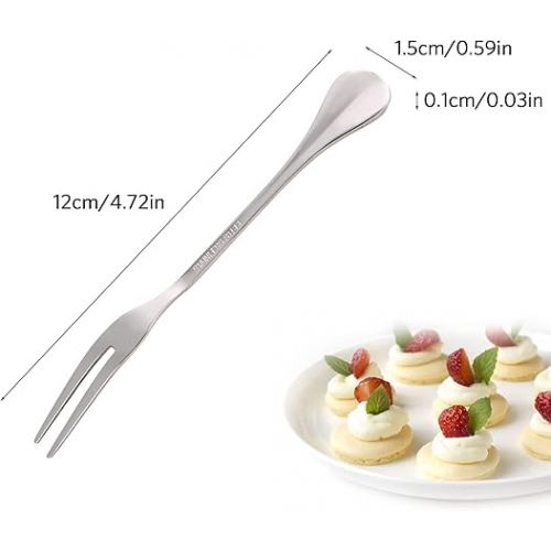  HERCHR Stainless Steel Chip Fork, 5 Pieces Stainless Steel Fruit Forks, 12 cm/4.72 in Fondue Accessories, Cheese Fondue Forks, Thickened Dinner Forks with Durable Handle for Chocolate Fountain, Cheese