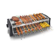 Tischgrill Elektrisch Barbecue - Elektrogrill Holzkohle 2200W Raclette Grills Elektro Grill Standgrill fur Balkon Einstellbare Temperatur Grillnetz aus Edelstahl Geeignet fur Drinnen Draußen Party