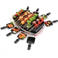 VNIMTI Raclette Grill with 8 Mini Pans, Non-Stick Grill Plate, Continuously Adjustable Temperature, Table Grill for 8 People, 1200 Watts