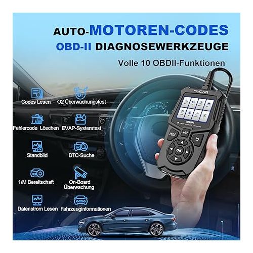  OBD2 Diagnostic Device, mucar CDE500 Diagnostic Device Car Large LCD Screens, Classic Improved Car Reader with Shortcut Buttons, Car Reader for OBDII/EOBD Protocol - Engine Diagnostic System Only