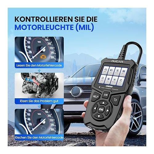  OBD2 Diagnostic Device, mucar CDE500 Diagnostic Device Car Large LCD Screens, Classic Improved Car Reader with Shortcut Buttons, Car Reader for OBDII/EOBD Protocol - Engine Diagnostic System Only