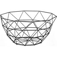 HOMQUEN Fruit Basket, Fruit Bowl, Metal Wire Fruit Basket for Kitchen Counter, Basket for Fruit, Vegetables, Bread, Snacks, Kitchen Aid (Square High, Black)