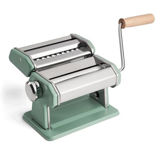  Nonna Manual Pasta Maker, Stainless Steel, Including Recipe Book (English Language Not Guaranteed), Pasta Dryer and 3 Cutting Attachments for Spaghetti, Lasagne and Tagliatelle