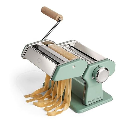  Nonna Manual Pasta Maker, Stainless Steel, Including Recipe Book (English Language Not Guaranteed), Pasta Dryer and 3 Cutting Attachments for Spaghetti, Lasagne and Tagliatelle