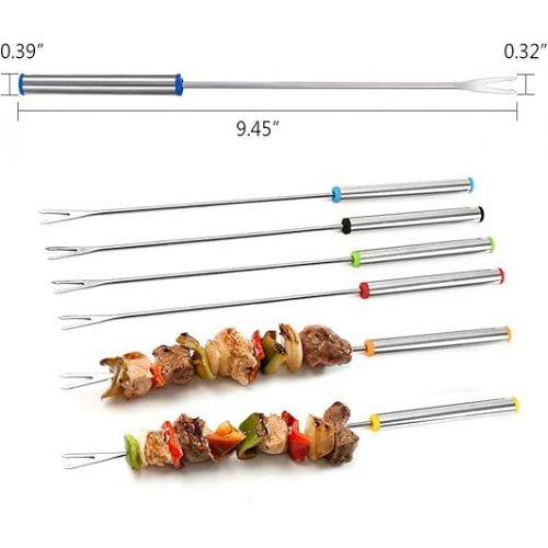  mengger Fondue Forks Stainless Steel 18 Pieces 24 cm Skewers Fondue Fork with Stainless Steel Handle for Cheese Chocolate Roasting Marshmallows Meat Fruit Chocolate Fountain Cheese Forks Fondue Fork