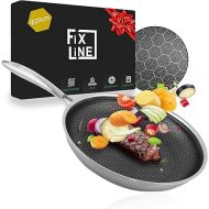 FIXLINE® Premium Frying Pan Diameter 20 cm - All Hobs Including Induction - Scratch-Resistant Non-Stick Coating - Oven up to 250°C - Elegant Honeycomb Design - All-rounder Pan for Every Use