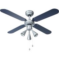 Bestron Ceiling Fan with Lamp, silver, DLHB42S