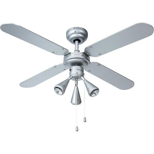  Bestron Ceiling Fan with Lamp, silver, DLHB42S