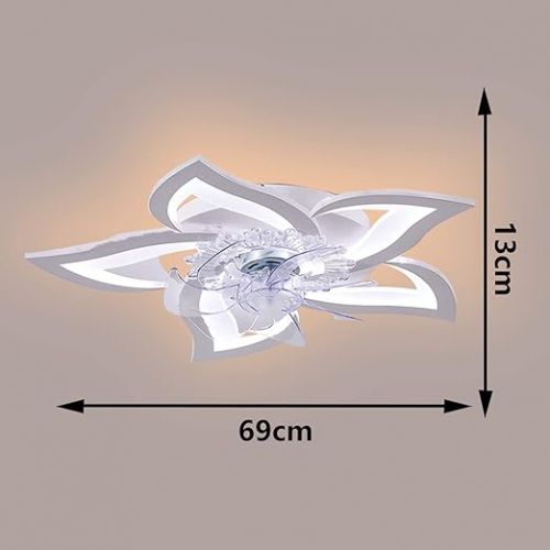  Wildcat Ceiling Fan with Lighting Quiet Modern LED with Remote Control Timer Flower Shape Design Fan Ceiling Light for Bedroom Kitchen