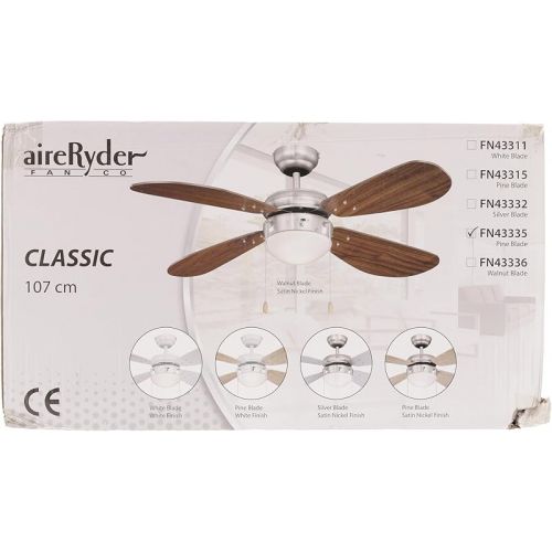  Classic Ceiling Fan with Lighting, 105 cm, FN43335
