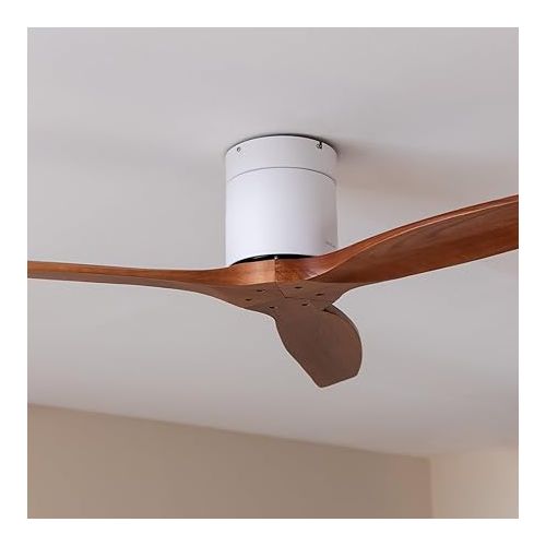  Cecotec - Deckenventilatoren EnergySilence Aero 5500 Aqua WhiteDarkWood Connected, DC 40 W Motor, Wi-Fi-Steuerung, Innen- und Außengebrauch, 3 Flugel, 6 Geschwindigkeiten, Weißdunkelholz