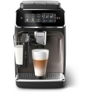 Philips 3300 Series Fully Automatic Espresso Machine - 6 Drinks, Modern Colour Touch Screen Display, LatteGo Milk System, SilentBrew, 100% Ceramic Grinder, AquaClean Filter, Black Chrome (EP3347/90)