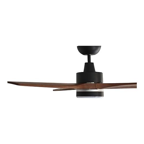  Pepeo Notos Ceiling Fan with LED Lighting, Very Quiet Ceiling Fan with Remote Control and Reverse Running, Fan Diameter 132 cm, Colour: Black/Dark Wood