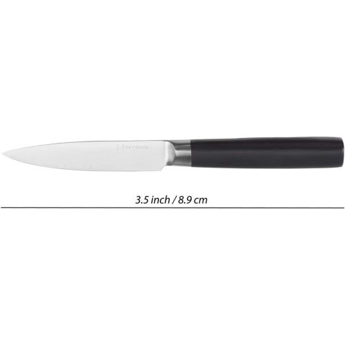  Ferraux Professional Set of 3 Stainless Steel Chef's Knives 20 cm (Japanese) - Meat Knife - Utility Knife - Stainless Steel - Wood Effect Handle - Forged from One Piece