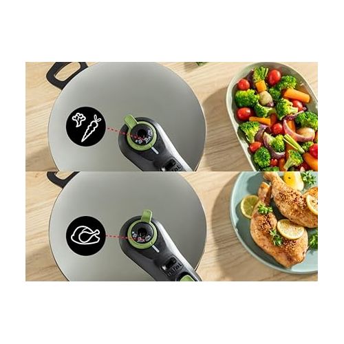  Tefal P2580400 Secure Trendy Pressure Cooker 4 L | 2-Level Cooking Regulator: Intensive Level 117 °C, Gentle Level 112 °C | Induction Capsule Base | for All Hob Types | Short Handle | Stainless Steel