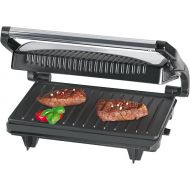 Bomann MG 2251 CB elektrischer Kontaktgrill, Multigrill, Elektrogrill fur beidseitiges & fettfreies Grillen, antihaftbeschichtete Platten, Kabelaufwicklung, 700 W, edelstahl