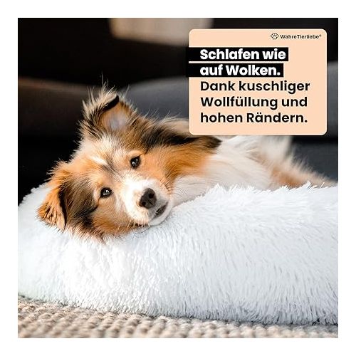  Wahre Tierliebe Wolke 7 Plus Dog Bed, The Original with Washable Cover, Dog Cushion, Dog Basket, Fluffy Dog Bed for Large, Medium and Small Dogs (L, 100 cm, Grey)
