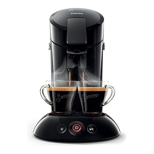  Philips Domestic Appliances Senseo Original Coffee Pad Machine with Milk Frother - Coffee Boost and Crema Plus Technology, 0.7 Litres, Black, (HD6553/65)