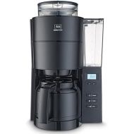 Melitta AromaFresh 1021-13 Filter Coffee Machine with Integrated Grinder and Thermal Jug, Approx. 10 Cups, Pure Black