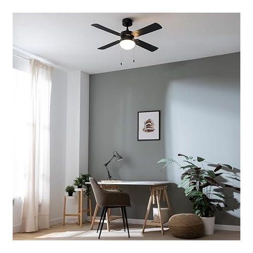  Cecotec - Deckenventilator mit Licht EnergySilence Aero 450 FullBlack, 50W DC Motor, Durchmesser 106 cm, 3 Geschwindigkeiten, 4 umkehrbaren Flugeln und Winter-Sommer-Modus