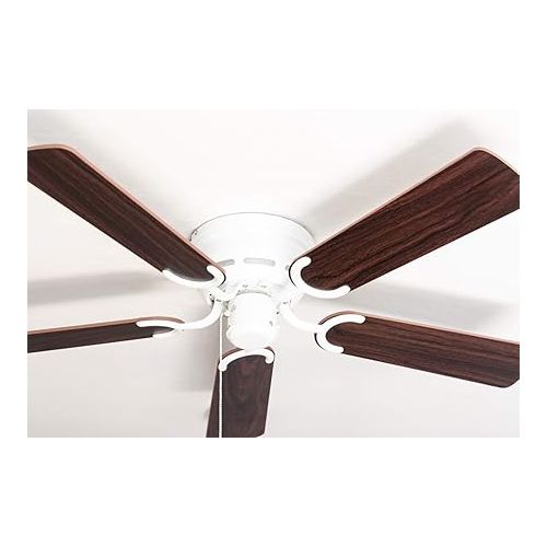  Pepeo - Kisa ceiling fan without lighting | Fan with pull switch in white with reversible blades in oak and walnut wood look, diameter 105 cm. (colour: white, oak/walnut)