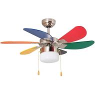 Orbegozo CC 65085 - Ceiling Fan with Light, 6 blades Multicolor, Diameter 85 cm, Power 55 W and 3 Speeds