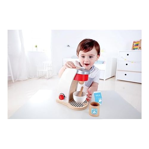  Hape E3146 wooden My Coffee Machine accessories for children's kitchen and shops.