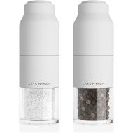 LARS NYSØM Salt and Pepper Mill Set Stainless Steel with Adjustable Ceramic Grinder I Spice Mill Set Manual (Snow White)