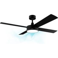 Cecotec EnergySilence Aero 5200 Line Ceiling Fan with Remote Control, Timer and LED Light, 60 W, Copper Motor, 132 cm (52 inches), 4 Blades, 3 Speeds, Winter Function (Black)