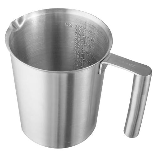  Measuring Jug Stainless Steel 1 Litre Milk Jug Stainless Steel Measuring Jug with Measuring Units and Handle Metal Jug Dishwasher Safe