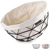 GOZZA® [2 in 1] Fruit Basket Bread Basket with Canvas Insert 100% Cotton - Insert is Extremely Robust Thanks to Weaving Technology - Modern and Timeless Design