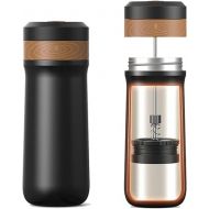 RECAFIMIL Portable French Press Coffee Maker Travel French Coffee Machine Stainless Steel Coffee Mug 12 oz Ideal for Camping and Travel