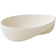 WENSHUO Ceramic Fruit Bowl Waterdrop Design Strong and Durable Oval Low Cream