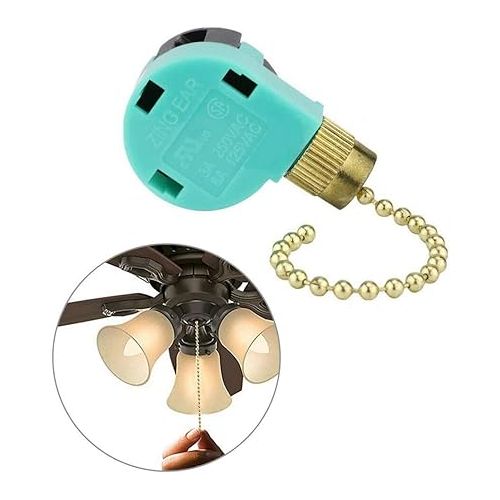  ZE-268S6 3 Speeds 4 Wire Ceiling Fan Switch Wall Light Control Pull Chain Switch Pack of 2