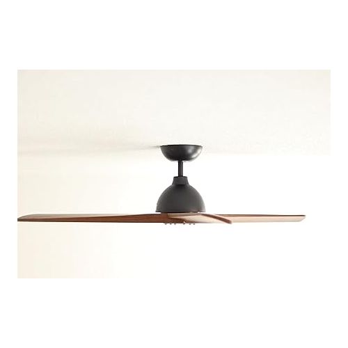  Pepeo Lypsi Ceiling Fan with Remote Control | Very Quiet Ceiling Fan with Reverse and Timer Function Fan Diameter 142 cm Colour: Black / Dark Wood