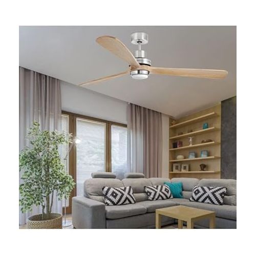  Faro LANTAU-G LED Matt Nickel, Pine Ceiling Fan with DC Motor