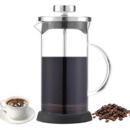 Zephyrize French Press Kaffeebereiter 600ml, Franzosische Presse Glas Kaffeemaschine, Franzosische Presse Kaffeemaschine hitzebestandige Glas Teemaschine, leicht zu reinigen Filter(schwarz)