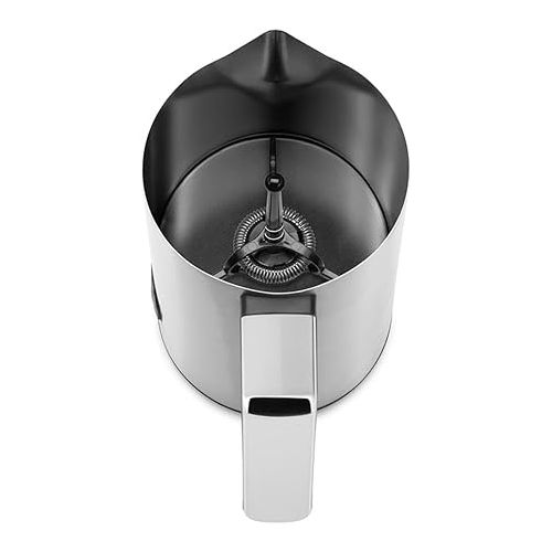  WMF Stelio Electric Milk Frother, 500 Watt, 150-250 ml, Non-Stick Coating, Wireless, for Making Milk Foam, Hot and Cold, Hot Chocolate, Cromargan Matt / Silver