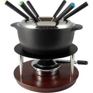 Swissmar Summit Cast Iron Fondue Set, Black, 10-Piece